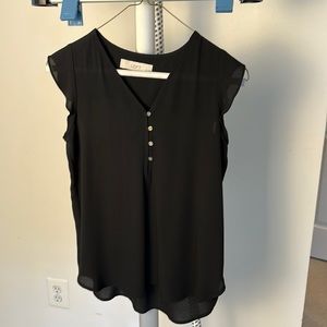 LOFT women’s black, flutter sleeve shell blouse, size XXSP GUC